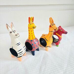3/$75💫 Vintage Mid-Century Wooden Folk Art Animal Napkin Holders